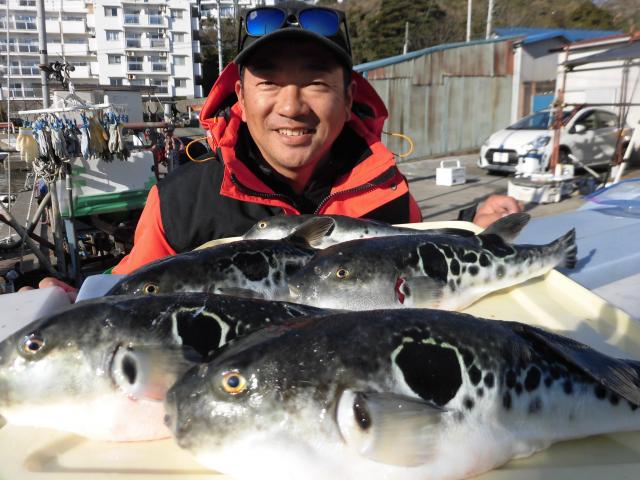 トラフグ釣り1枚目