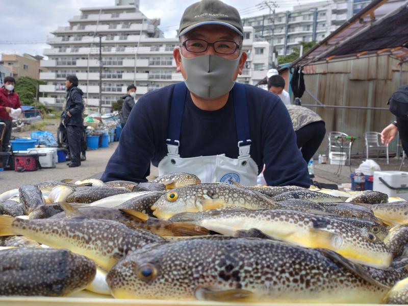 ふぐ釣り大漁です 釣り船 鴨居大室 一郎丸 東京湾 神奈川県 横須賀 三浦