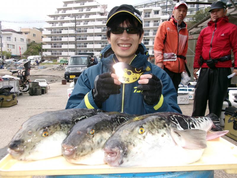 トラフグ釣り1枚目