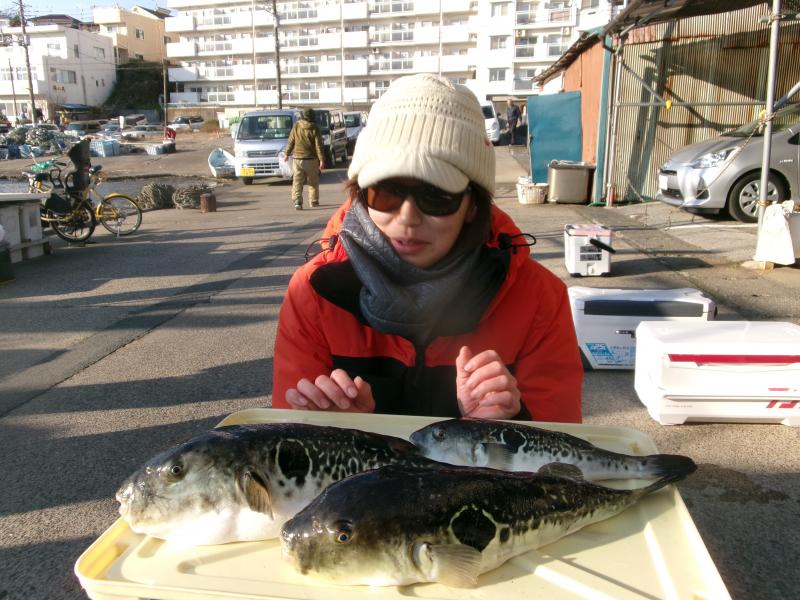 トラフグ釣り1枚目